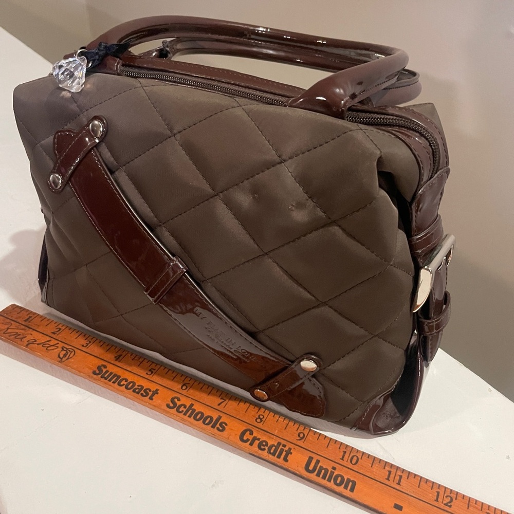 My Flat in London Quilted Brown Satchel Bag | Charlotte Olympia | New - Picture 13 of 15